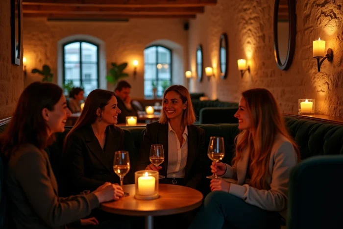 Soirée élégante dans un club libertin breton avec décor en pierre et ambiance feutrée