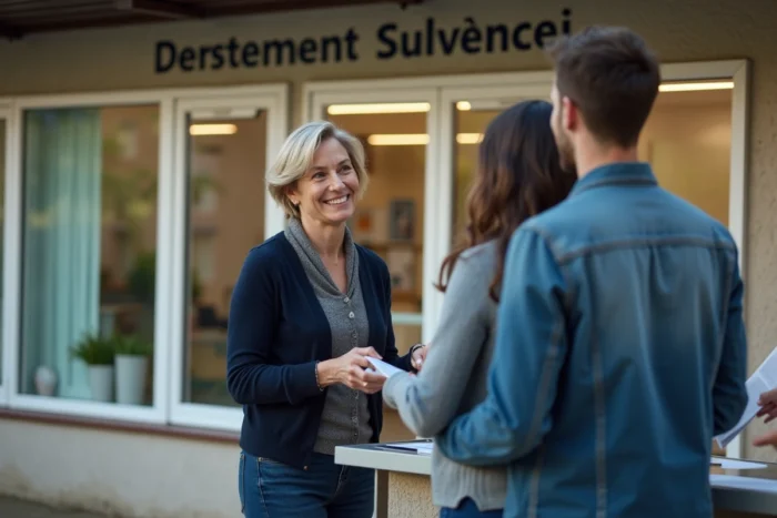 Accueil des habitants à un guichet de services de la communauté de communes de Beynat en Corrèze